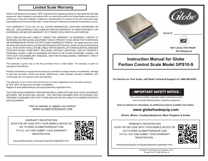 Page n°1 - Manuel utilisateur Globe GPS10-S