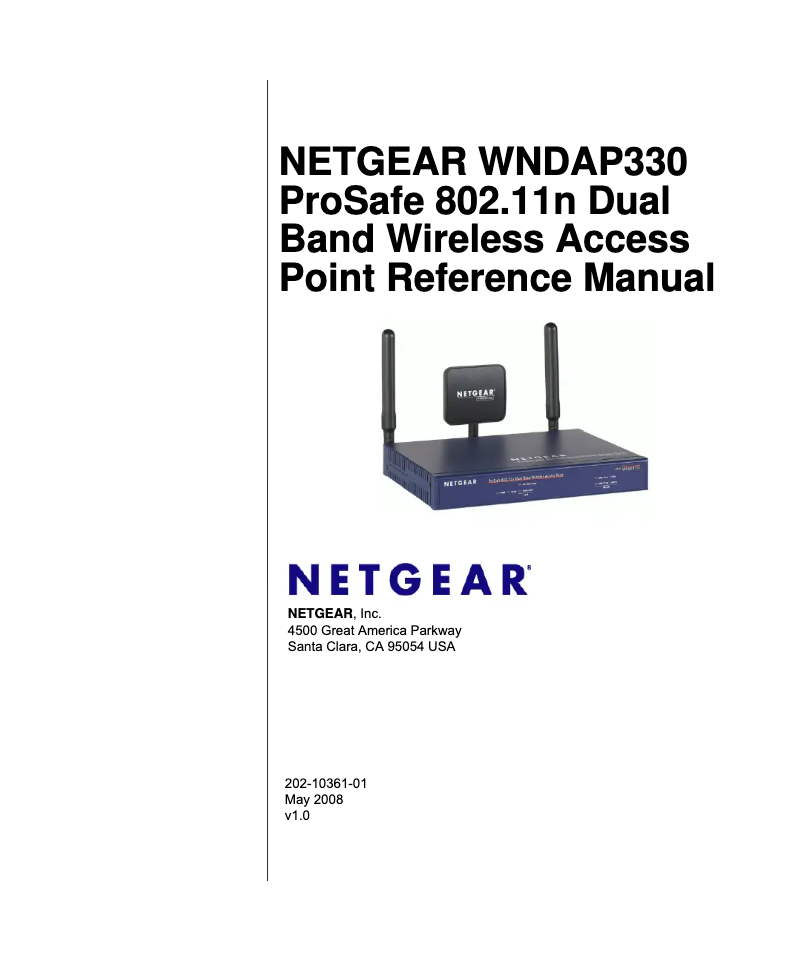 Page n°1 - Manuel utilisateur Netgear ProSafe WNDAP330