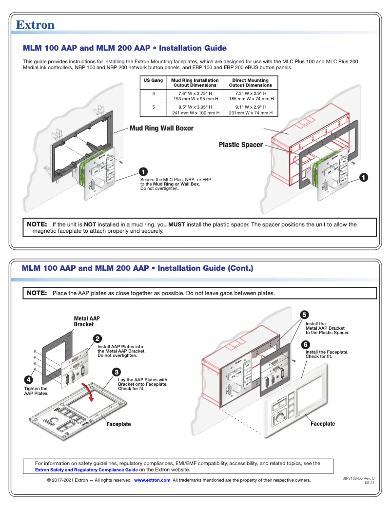 Page 1 de la notice Manuel utilisateur Extron MLM 200 AAP