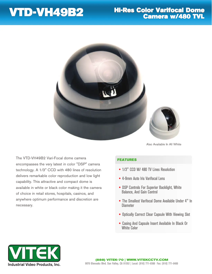 Page n°1 - Manuel utilisateur Vitek VTD-VH49B2