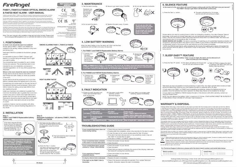 Image de la première page du manuel de l'appareil FA6620-R