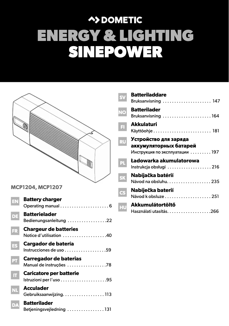 Página 1 del manual Manual de usuario Dometic PerfectCharge MCP 1207