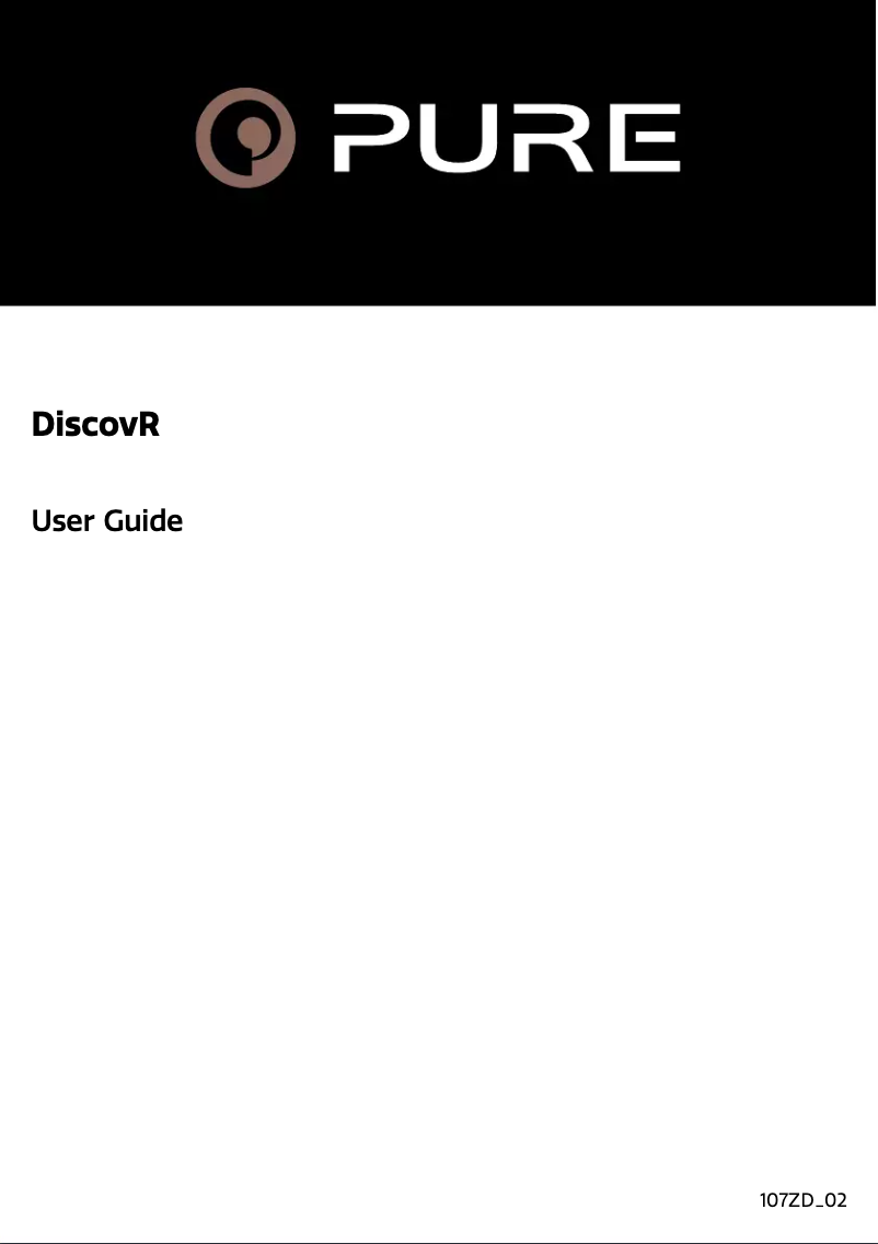 Page n°1 - Manuel utilisateur Pure DiscovR