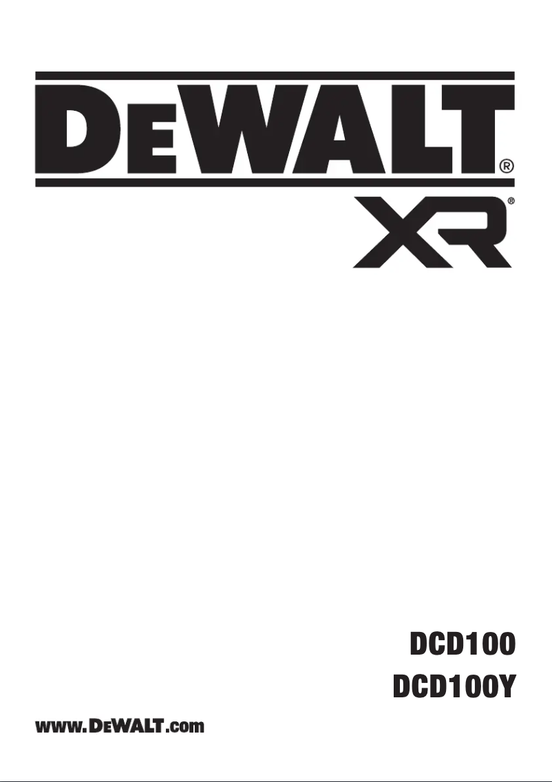 Page n°1 - Manuel utilisateur DeWalt DCD100
