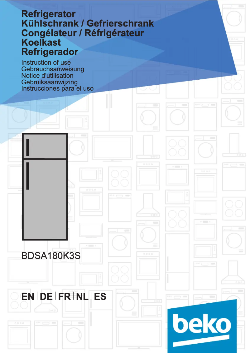 Page 1 de la notice Manuel utilisateur Beko BDSA180K3S