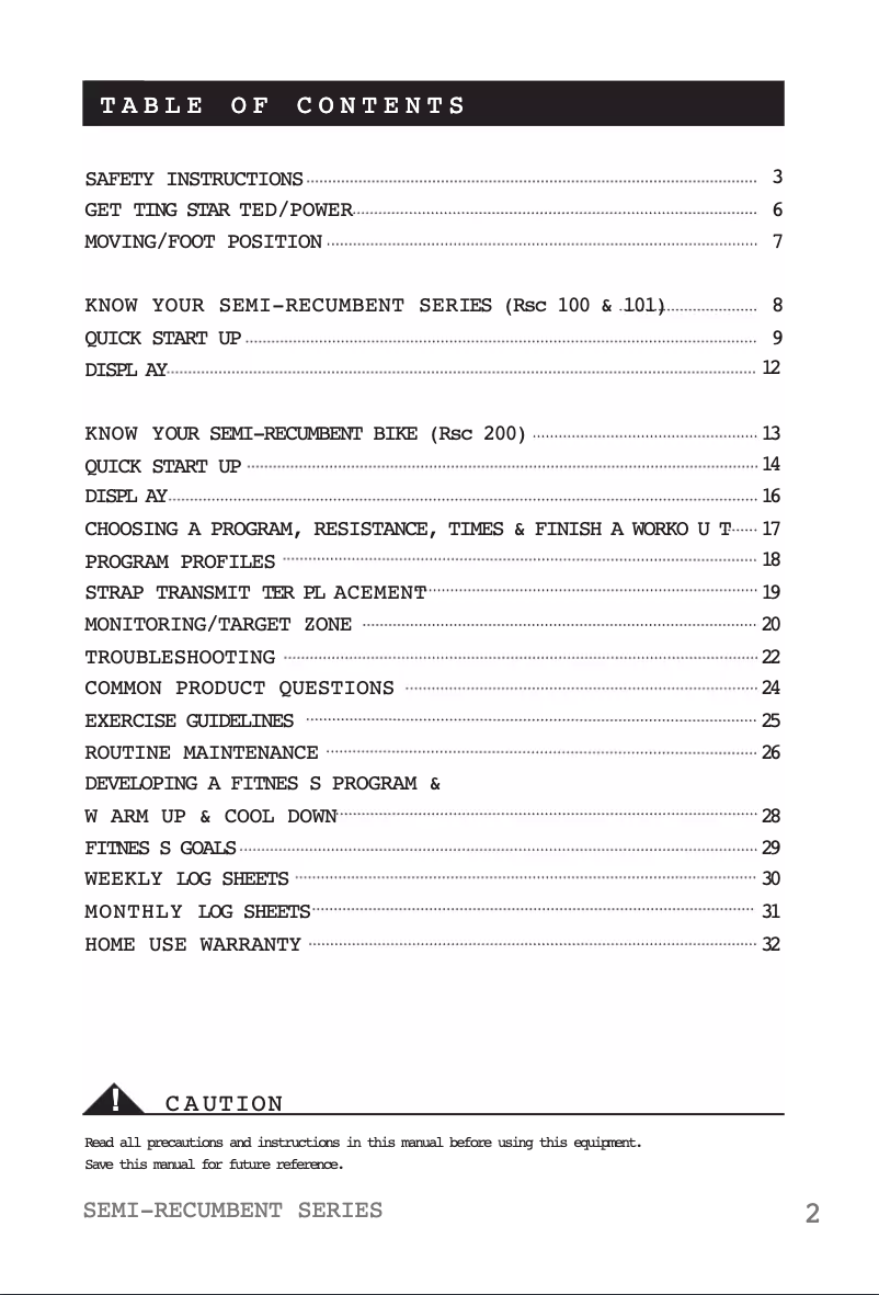 Image de la première page du manuel de l'appareil RSC 100