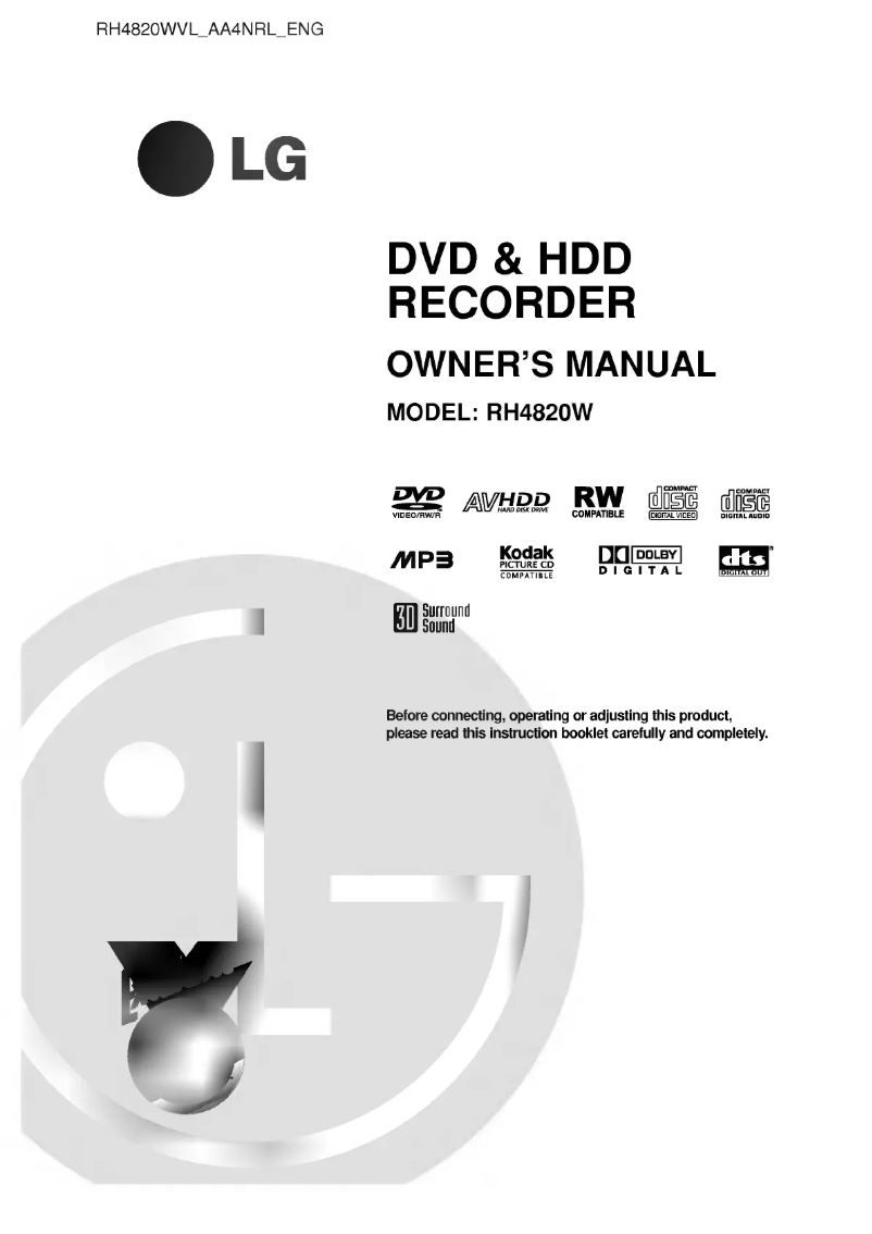 Page n°1 - Manuel utilisateur LG RH4820W