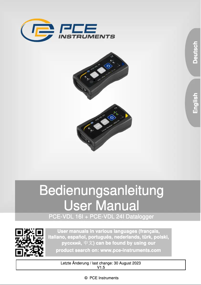 Page n°1 - Manuel utilisateur PCE Instruments PCE-VDL 24I