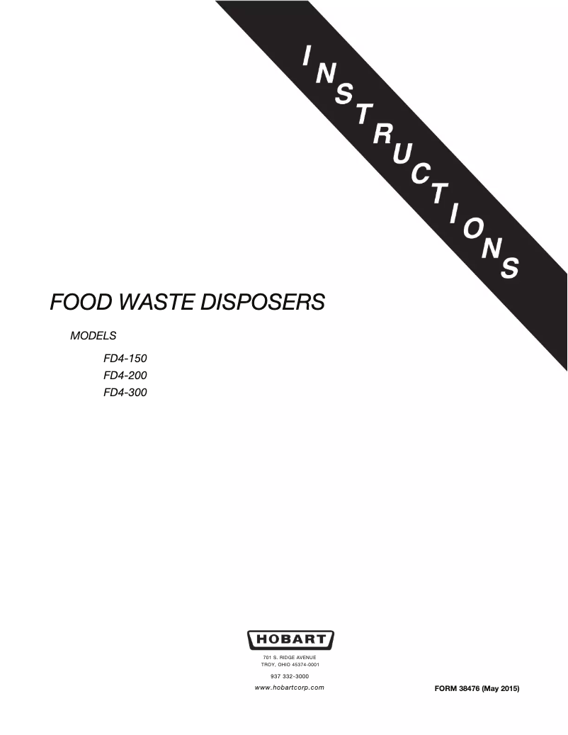 Page n°1 - Manuel utilisateur Hobart FD4-300