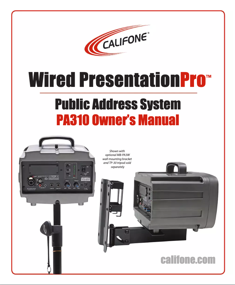 Page n°1 - Manuel utilisateur Ergoguys PA310