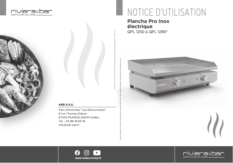 Page 1 de la notice Manuel utilisateur Riviera & Bar QPL1280