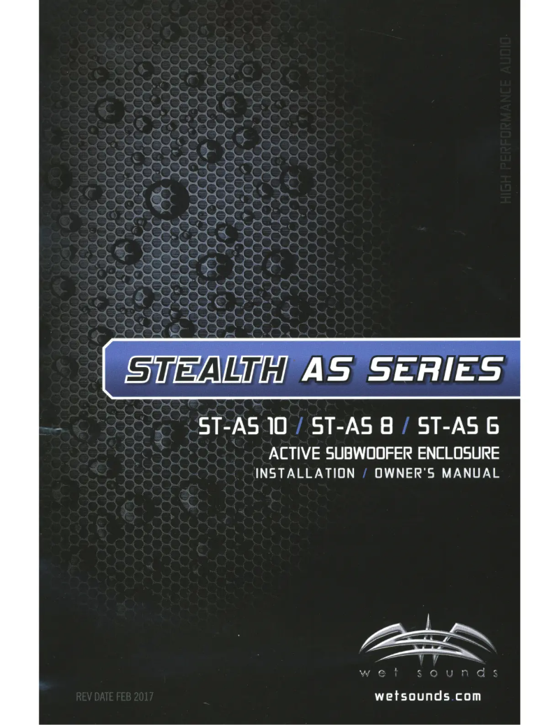Page 1 de la notice Manuel utilisateur Wet Sounds Stealth AS-8