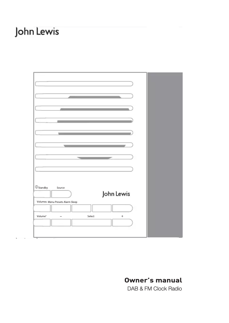 Image de la première page du manuel de l'appareil John Lewis