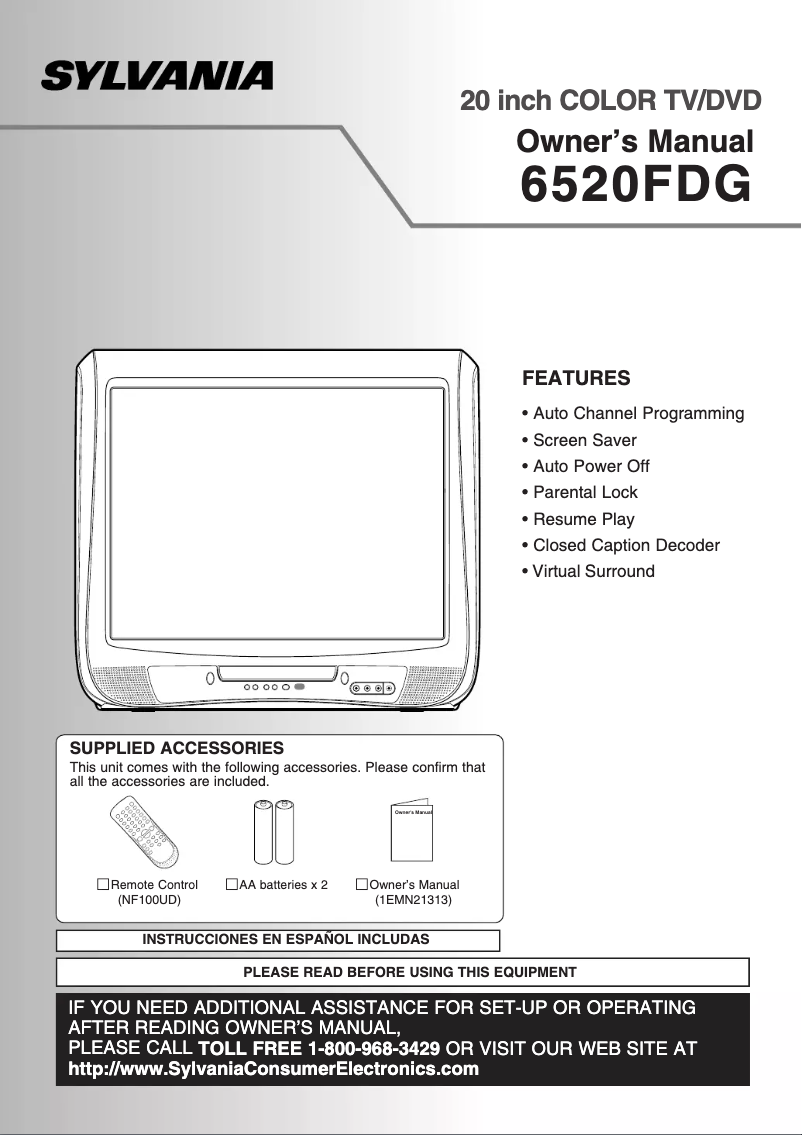 Page n°1 - Manuel utilisateur Sylvania 6520FDG