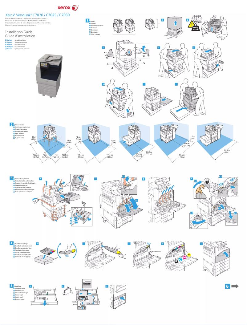 Page 1 de la notice Guide d'installation Xerox VersaLink C7020