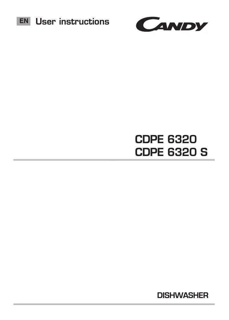 Page 1 de la notice Manuel utilisateur Candy CDPE 6320-86