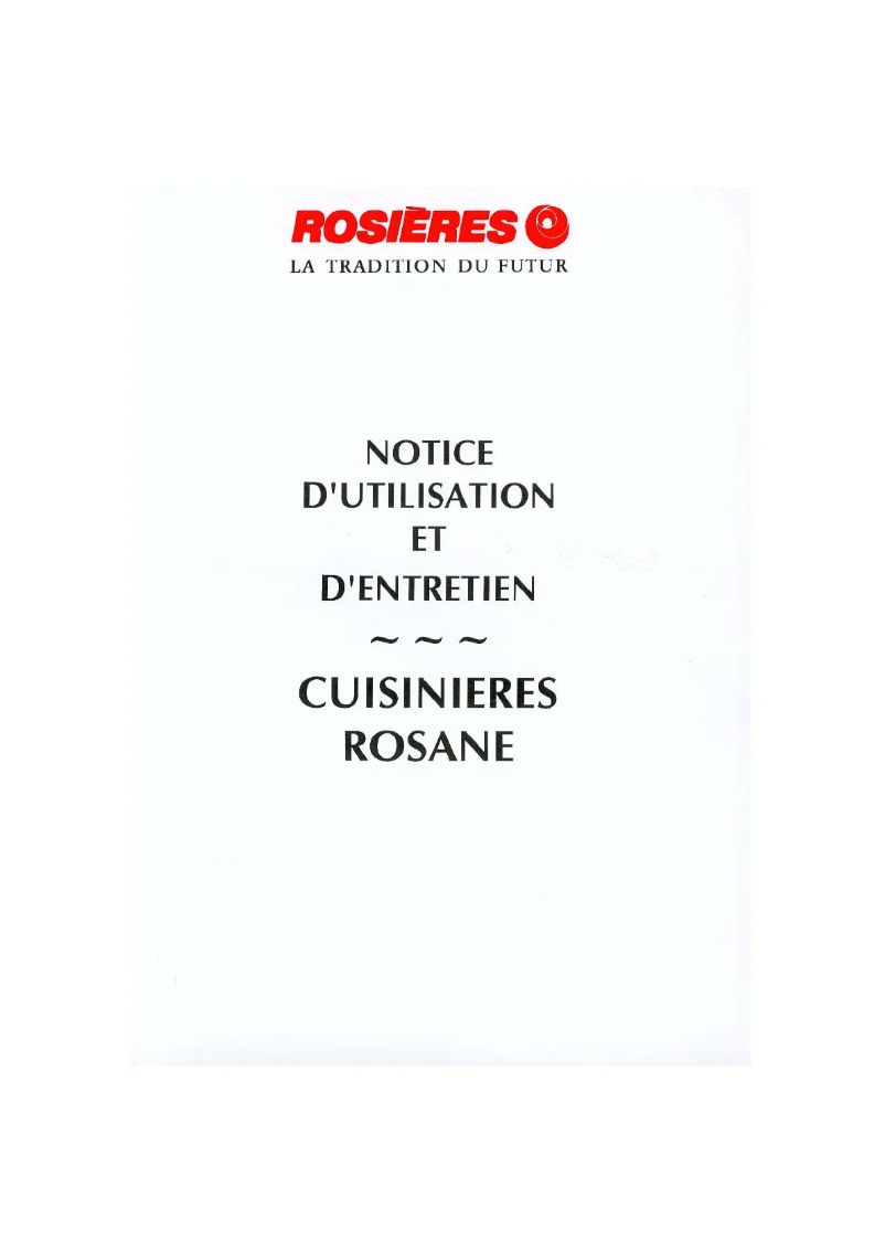 Page 1 de la notice Manuel utilisateur Rosieres BD 842 PN