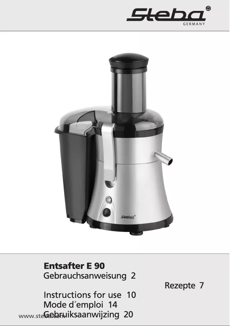 Page n°1 - Manuel utilisateur Steba E 90