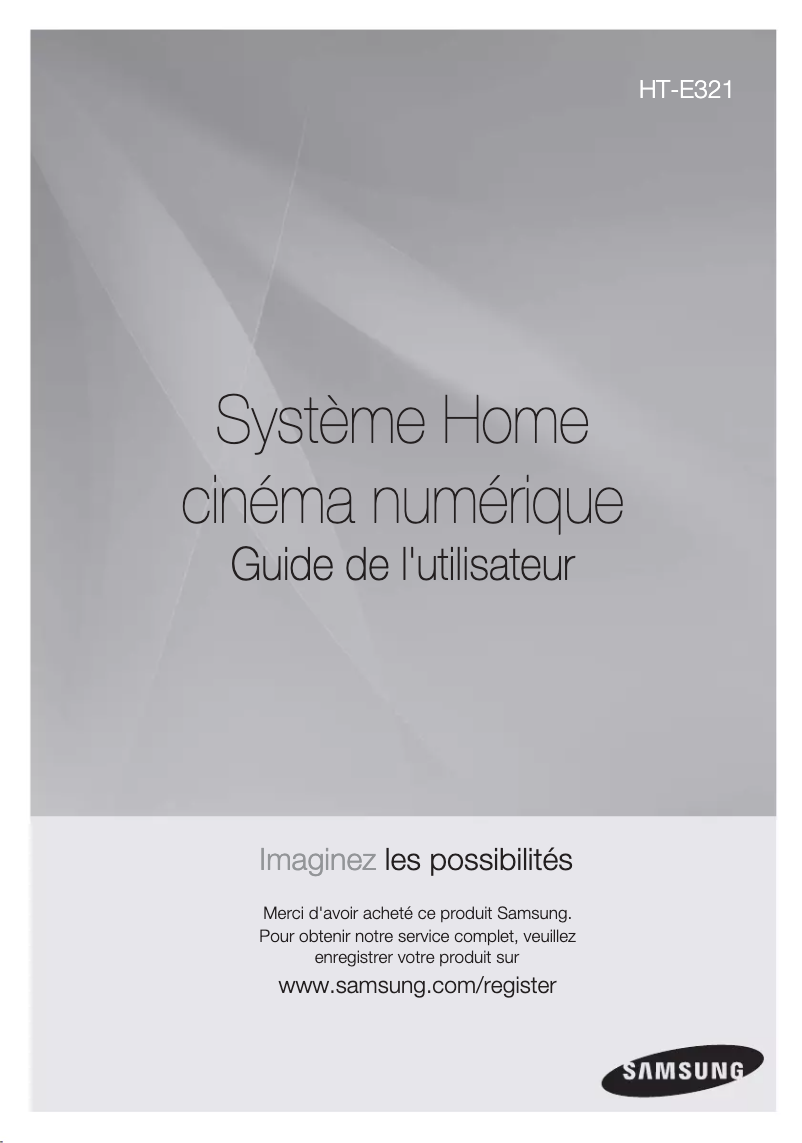 Image de la première page du manuel de l'appareil HT-E321
