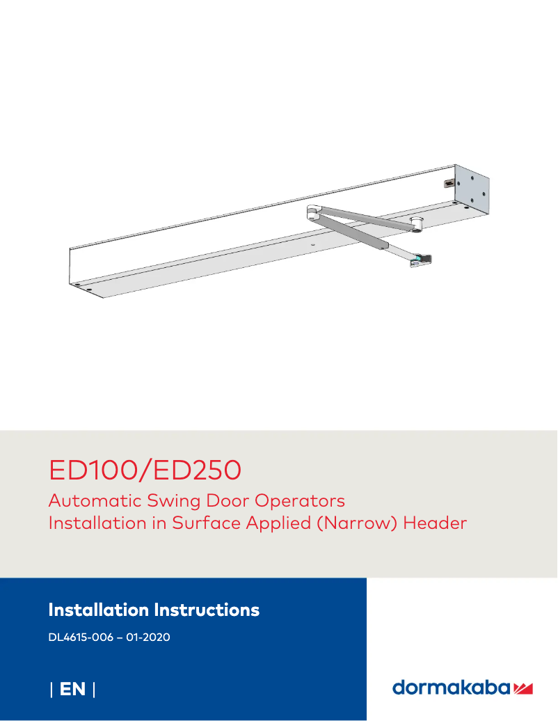 Página 1 del manual Manual de usuario Dormakaba ED100