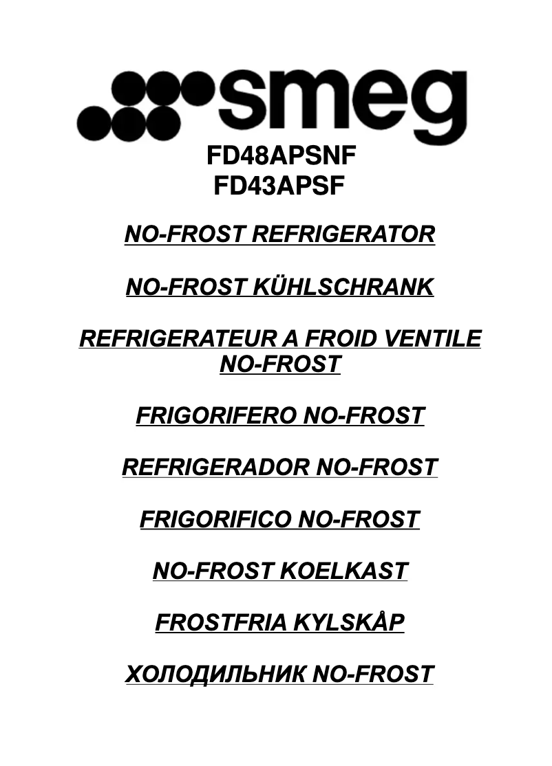Page 1 de la notice Manuel utilisateur Smeg FD43APSNF
