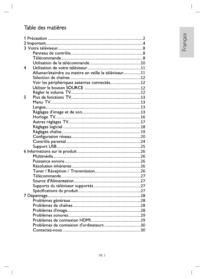 Page n°1 - Manuel utilisateur Philips 43PFT6110