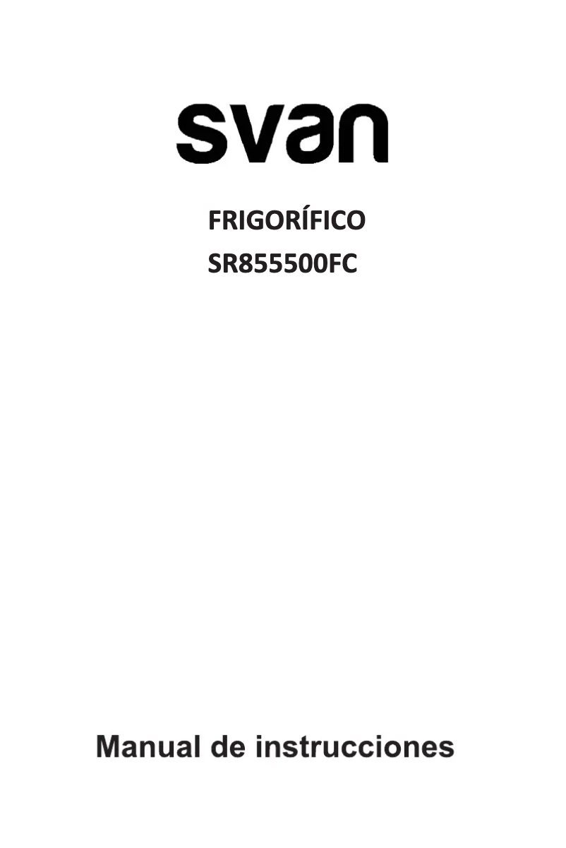 Page 1 de la notice Manuel utilisateur SVAN SR855500FC