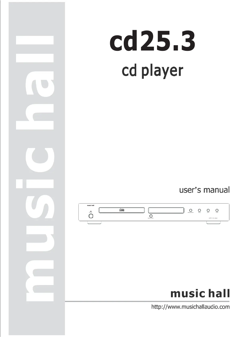 Página 1 del manual Manual de usuario Music Hall cd25.3