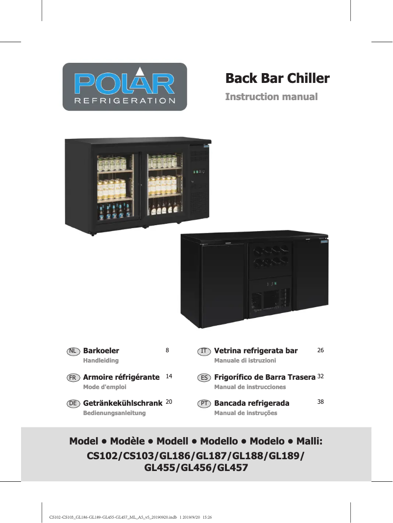 Page 1 de la notice Manuel utilisateur Polar GL456