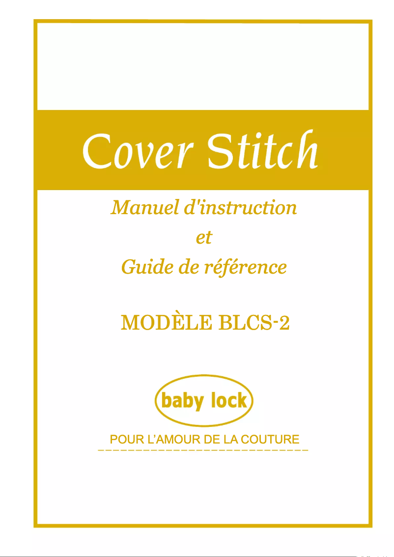 Image de la première page du manuel de l'appareil Cover Stitch