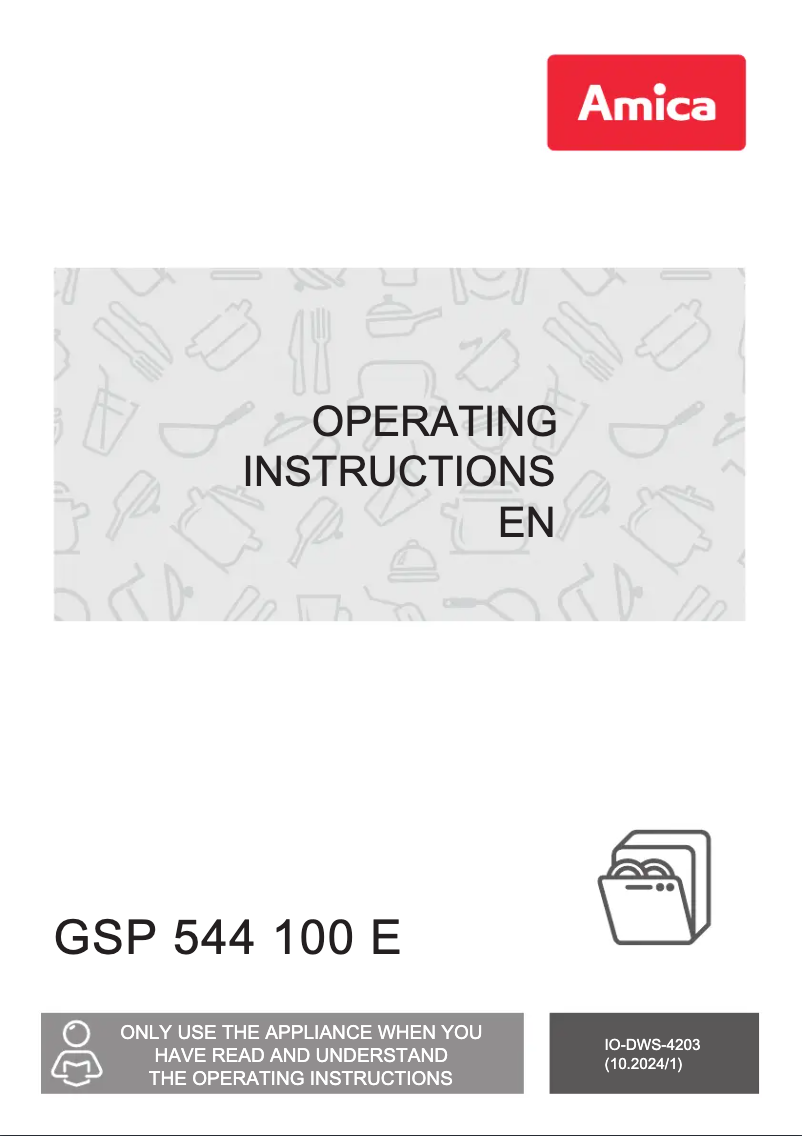 Page 1 de la notice Manuel utilisateur Amica GSP 544 100 E