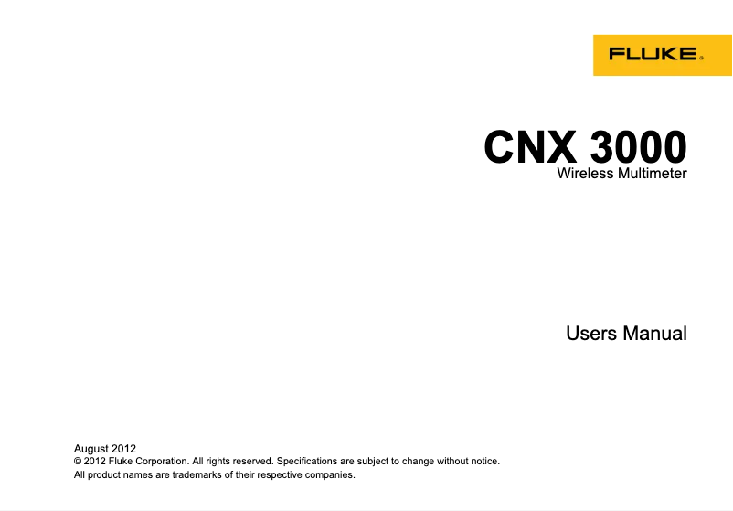 Imagen de la primera página del manual del dispositivo CNX 3000
