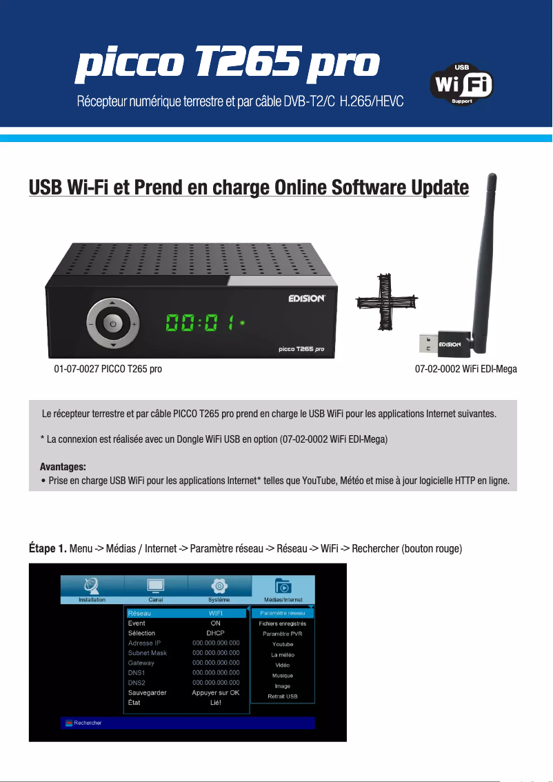 Page 1 of the manual User Manual Edision Picco T265 pro