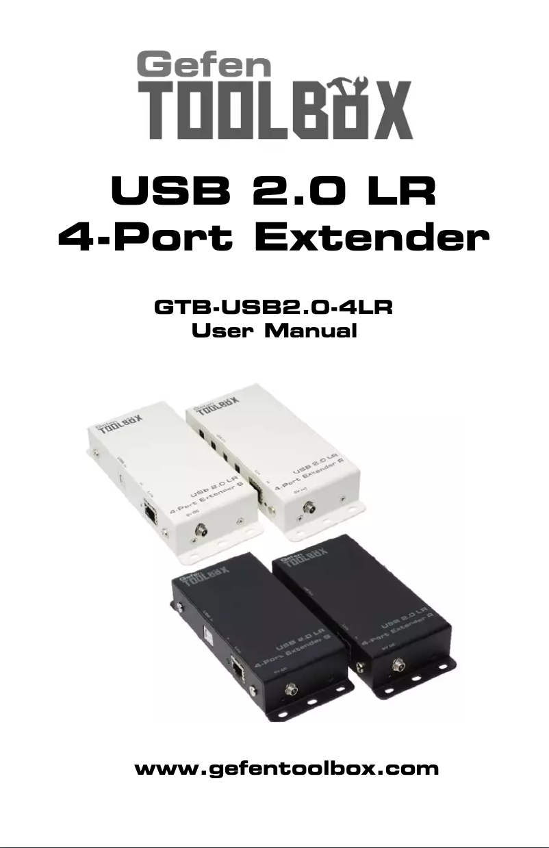 Page 1 de la notice Manuel utilisateur Gefen GTB-USB2.0-4LR