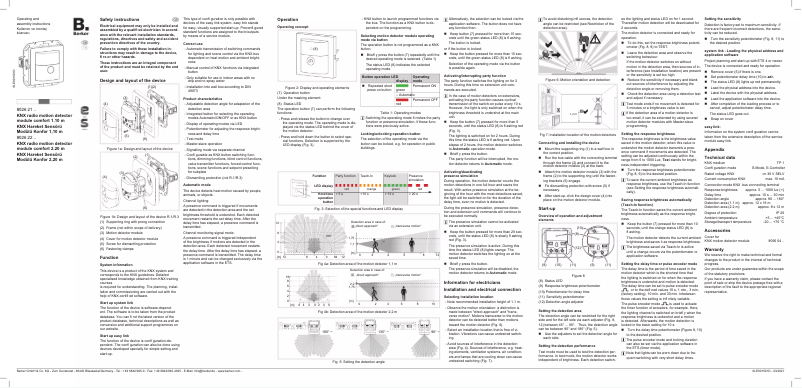 Page 1 de la notice Manuel utilisateur Berker 80262280