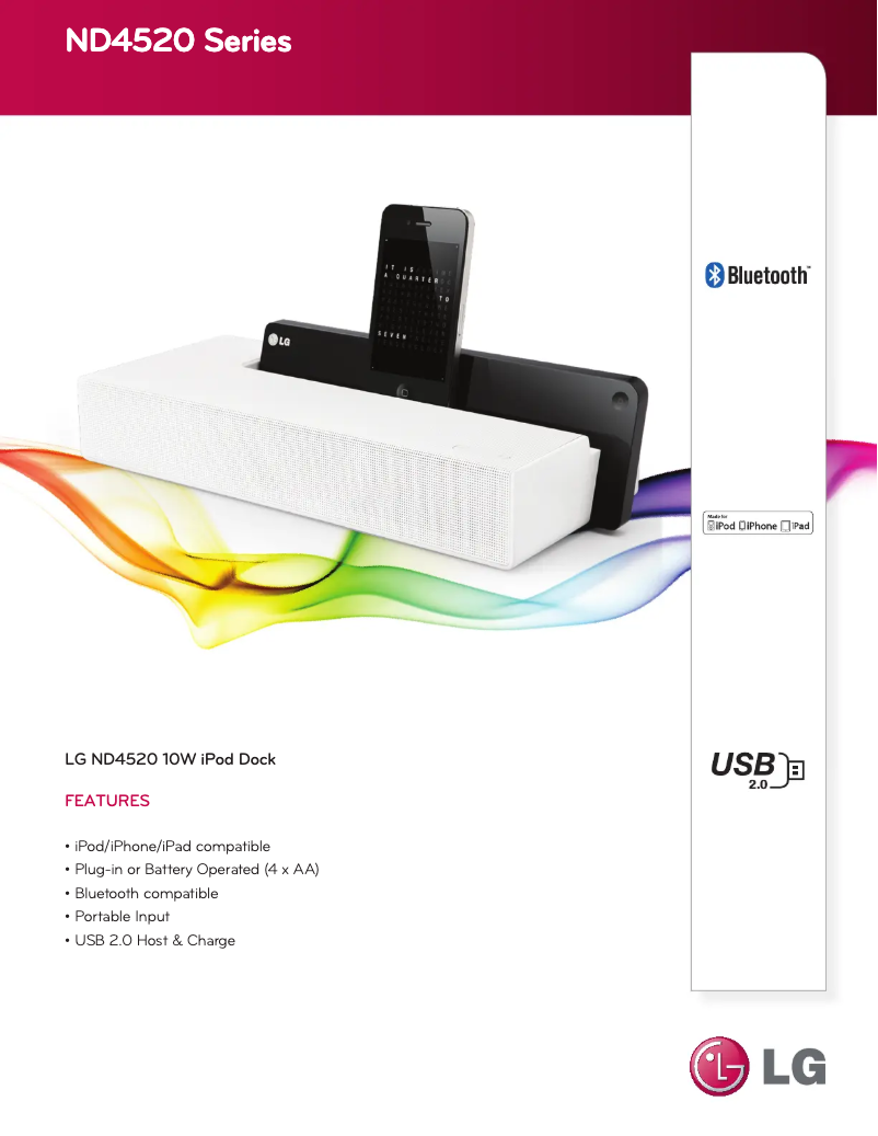 Página 1 del manual Ficha técnica LG ND4520