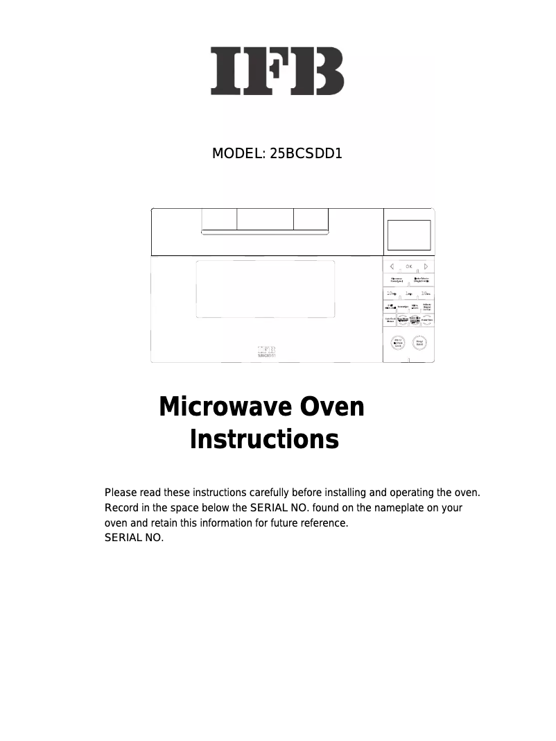 Page 1 de la notice Manuel utilisateur IFB 25BCSDD1