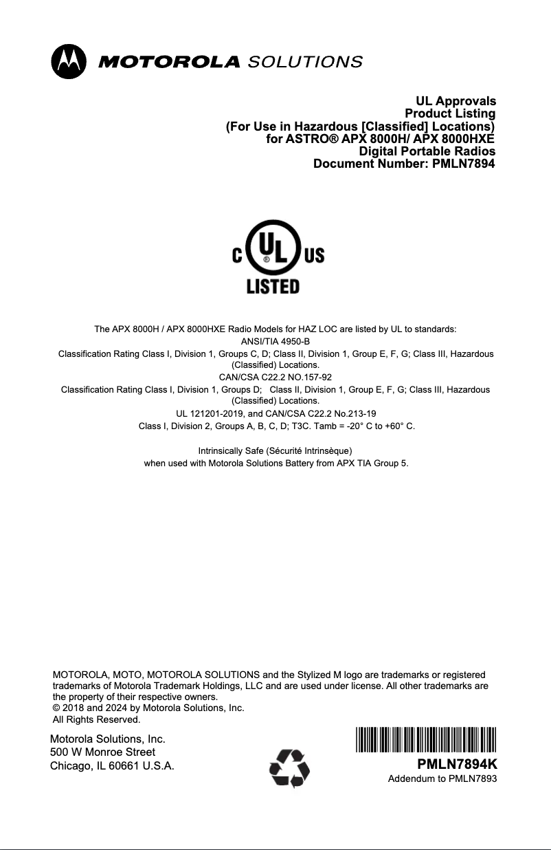 Image de la première page du manuel de l'appareil APX 8000HXE