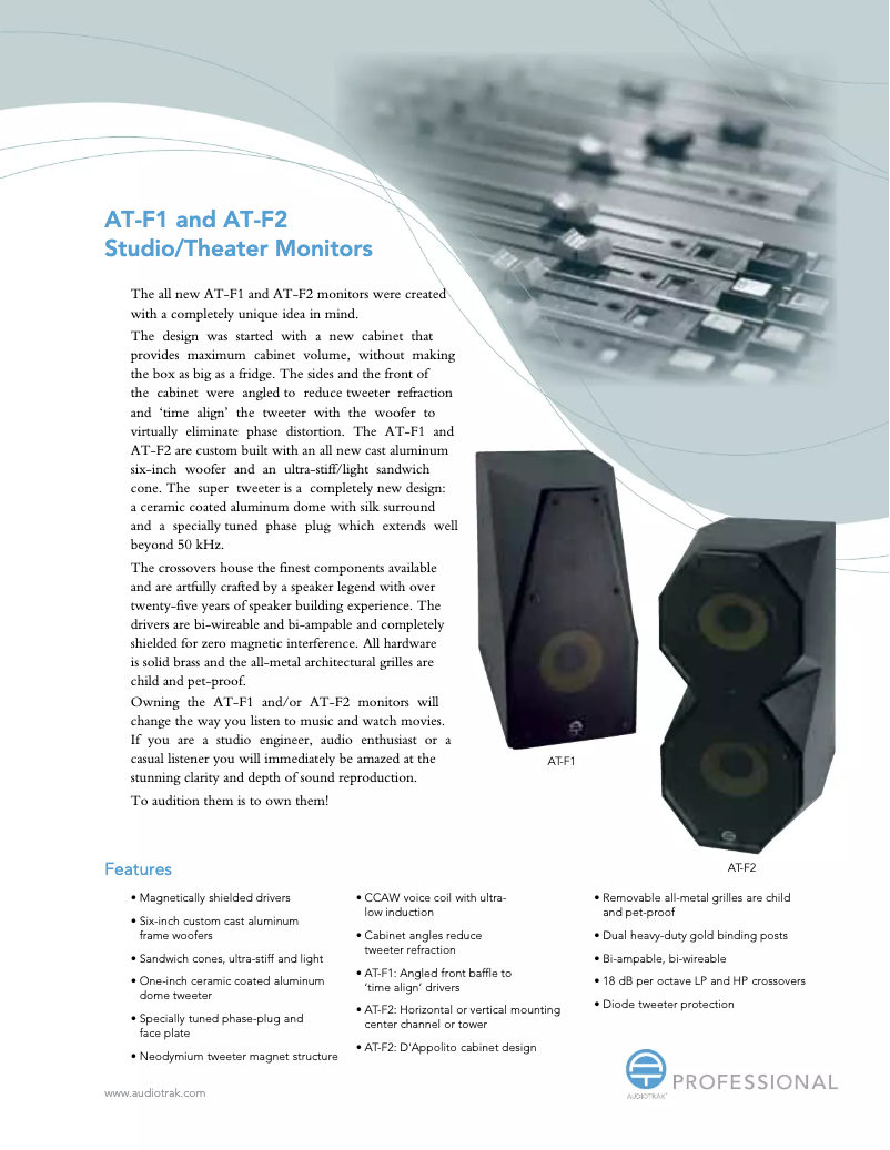 Page n°1 - Manuel utilisateur Audiotrak Professional AT-F2