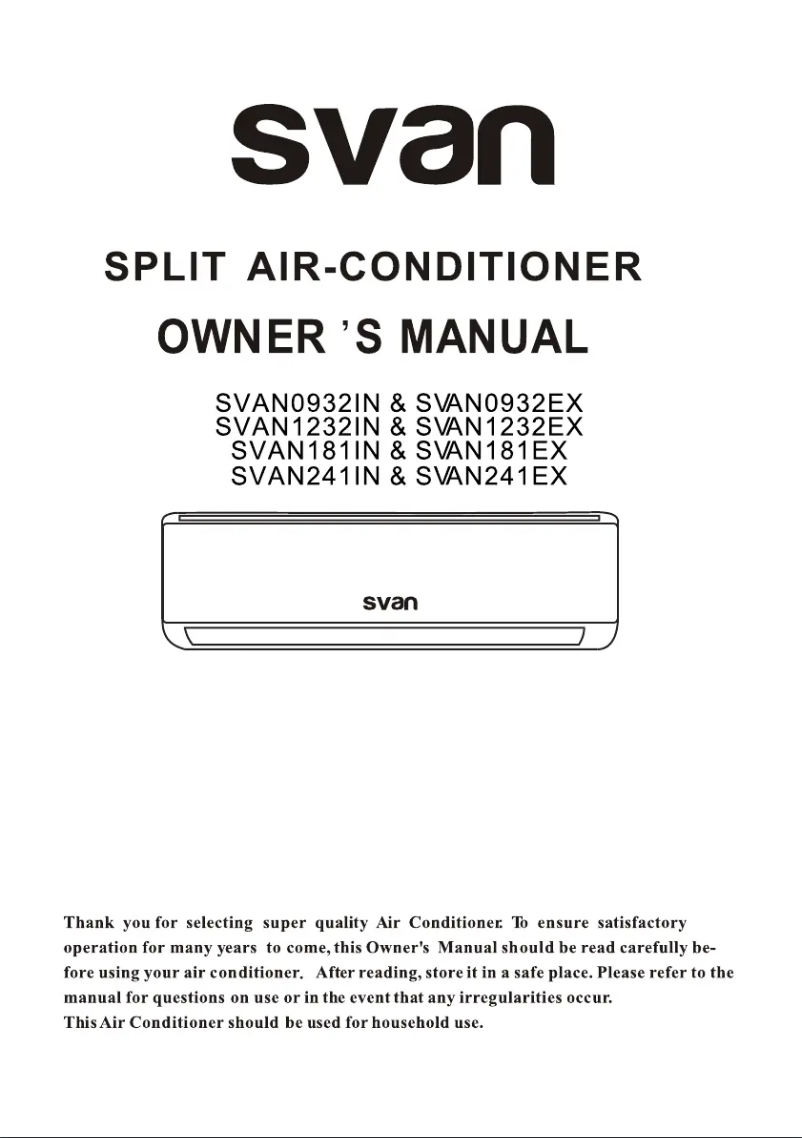 Image de la première page du manuel de l'appareil SVAN181IN