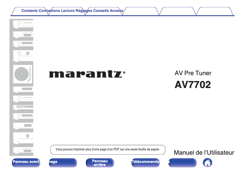 Página 1 del manual Manual de usuario Marantz AV7702