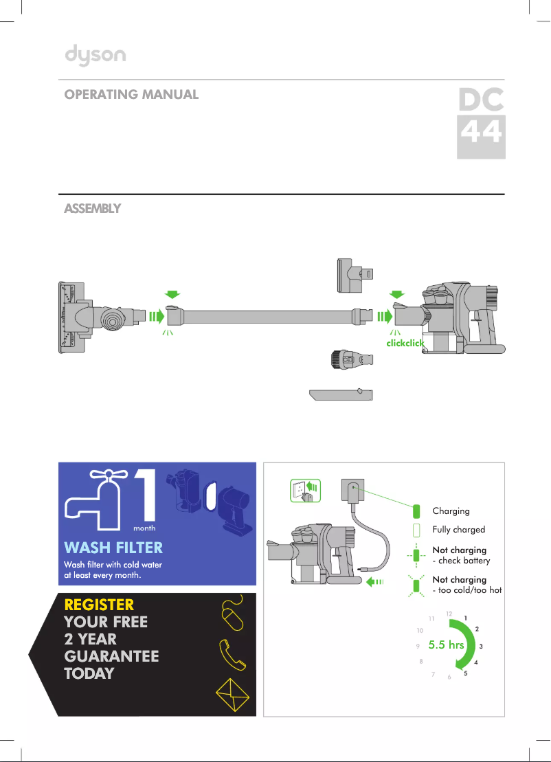 Page 1 de la notice Manuel utilisateur Dyson DC44