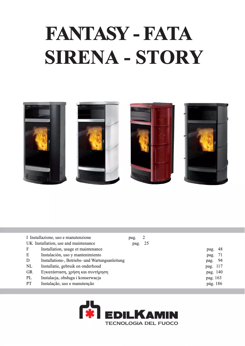 Page n°1 - Manuel utilisateur Edilkamin SIRENA