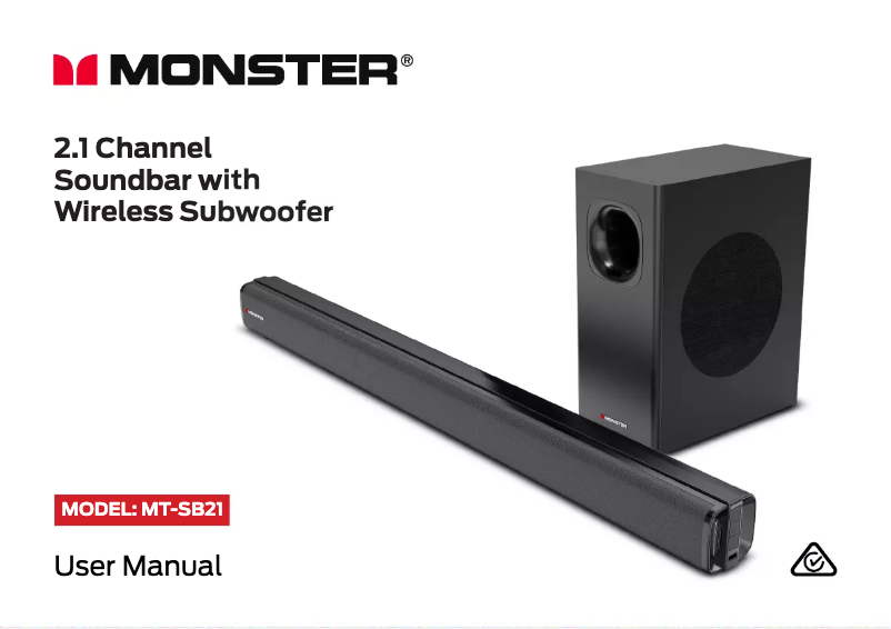 Page 1 de la notice Manuel utilisateur Monster MT-SB21