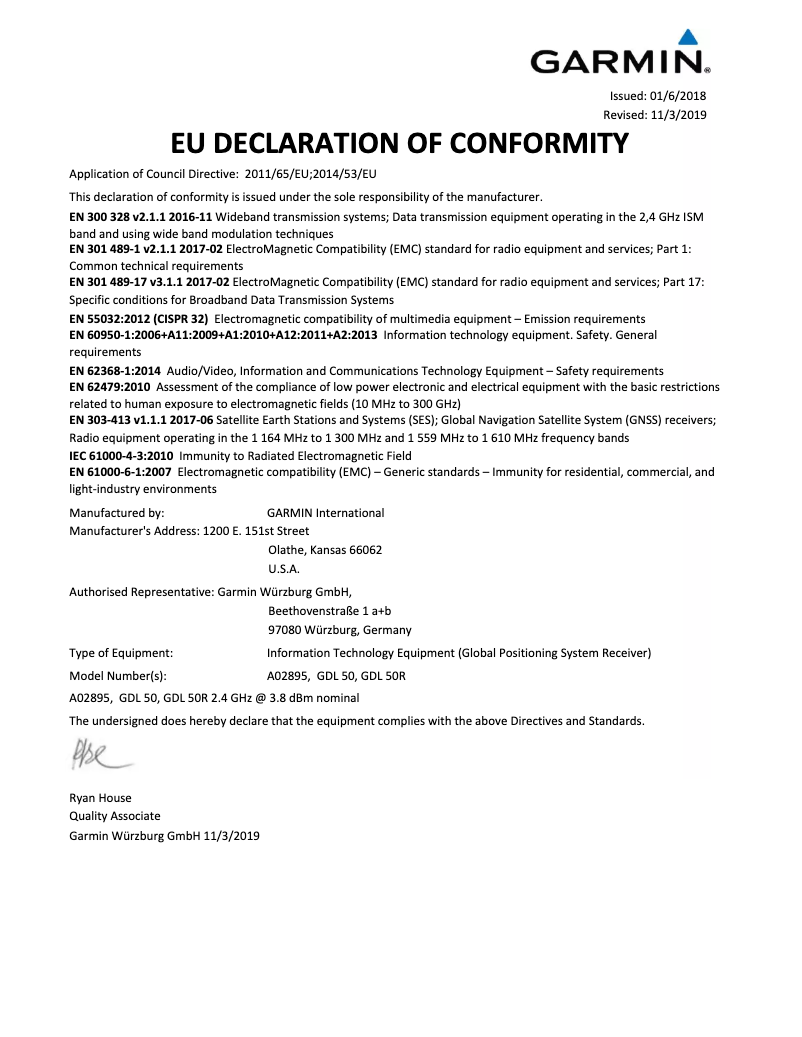 Page 1 de la notice Manuel utilisateur Garmin GDL 50