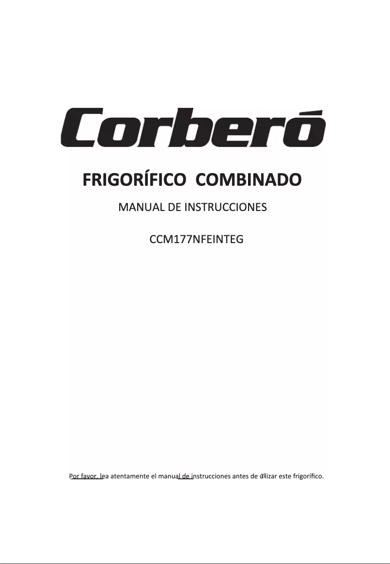Page n°1 - Manuel utilisateur Corbero CCM177NFEINTEG