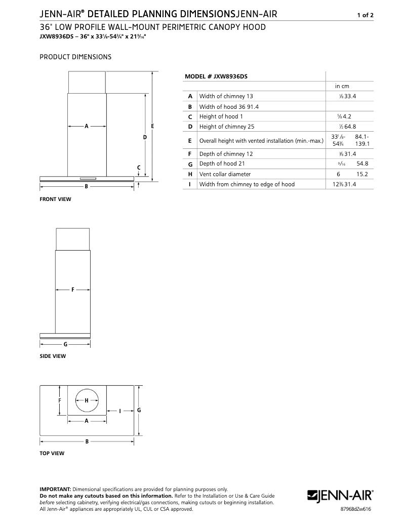 Image de la première page du manuel de l'appareil JXW8936DS