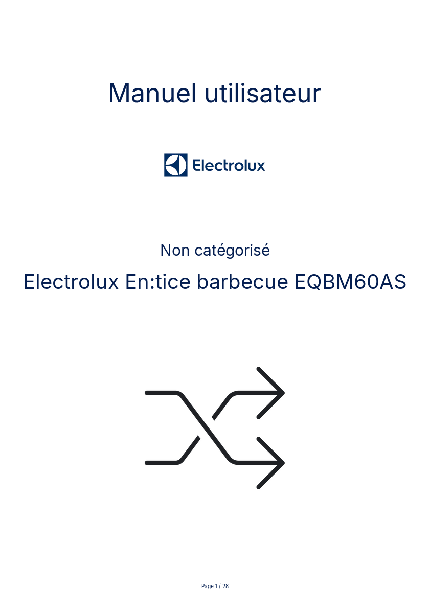 Page n°1 - Manuel utilisateur Electrolux En:tice barbecue EQBM60AS