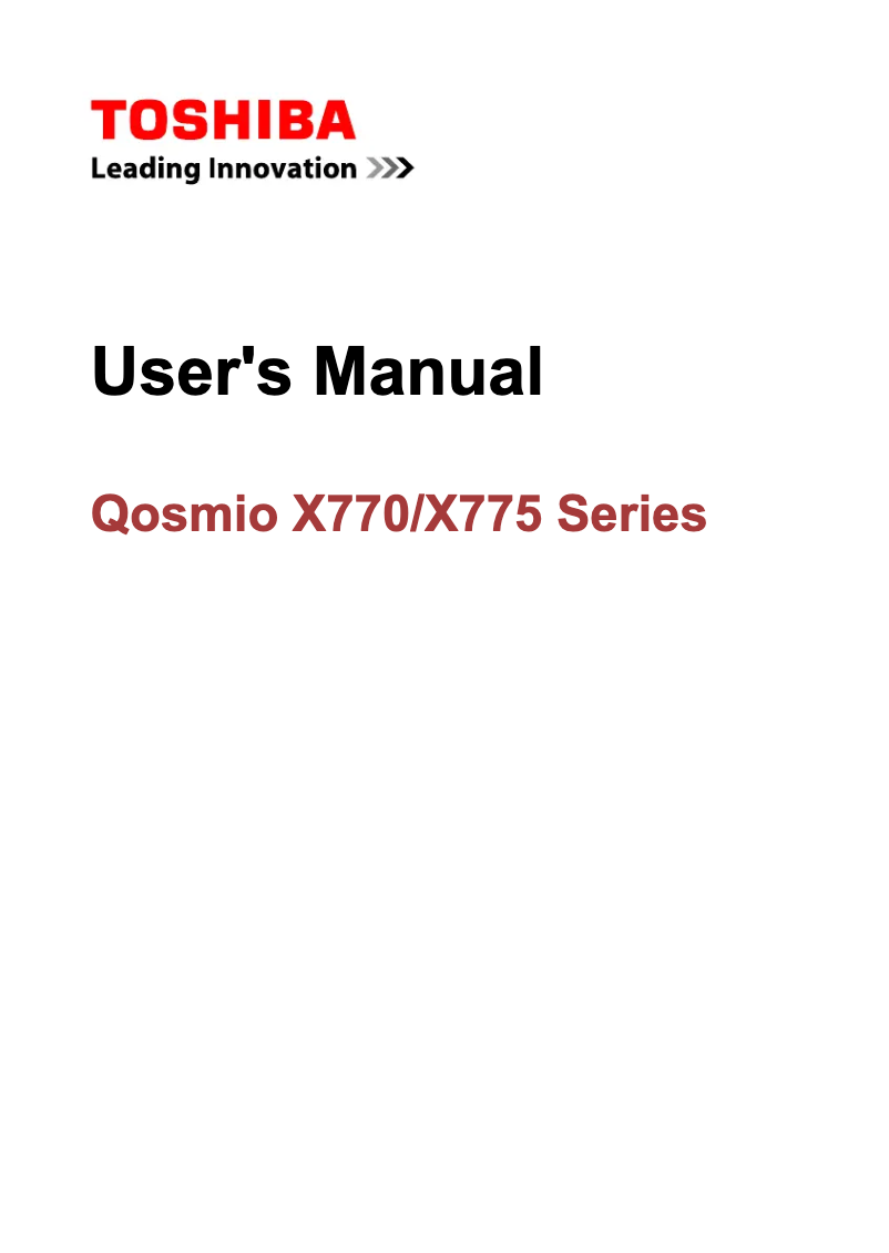 Image de la première page du manuel de l'appareil Qosmio X775