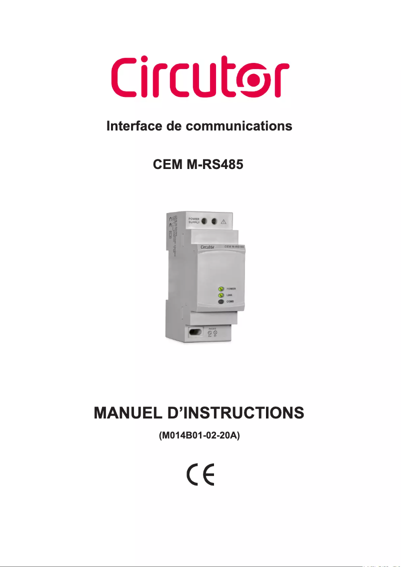 Page n°1 - Manuel utilisateur CIRCUTOR CEM-M-RS485